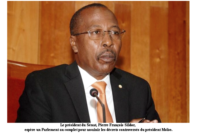 Le président du Sénat espère un Parlement au complet pour assainir les décrets controversés du président Moïse